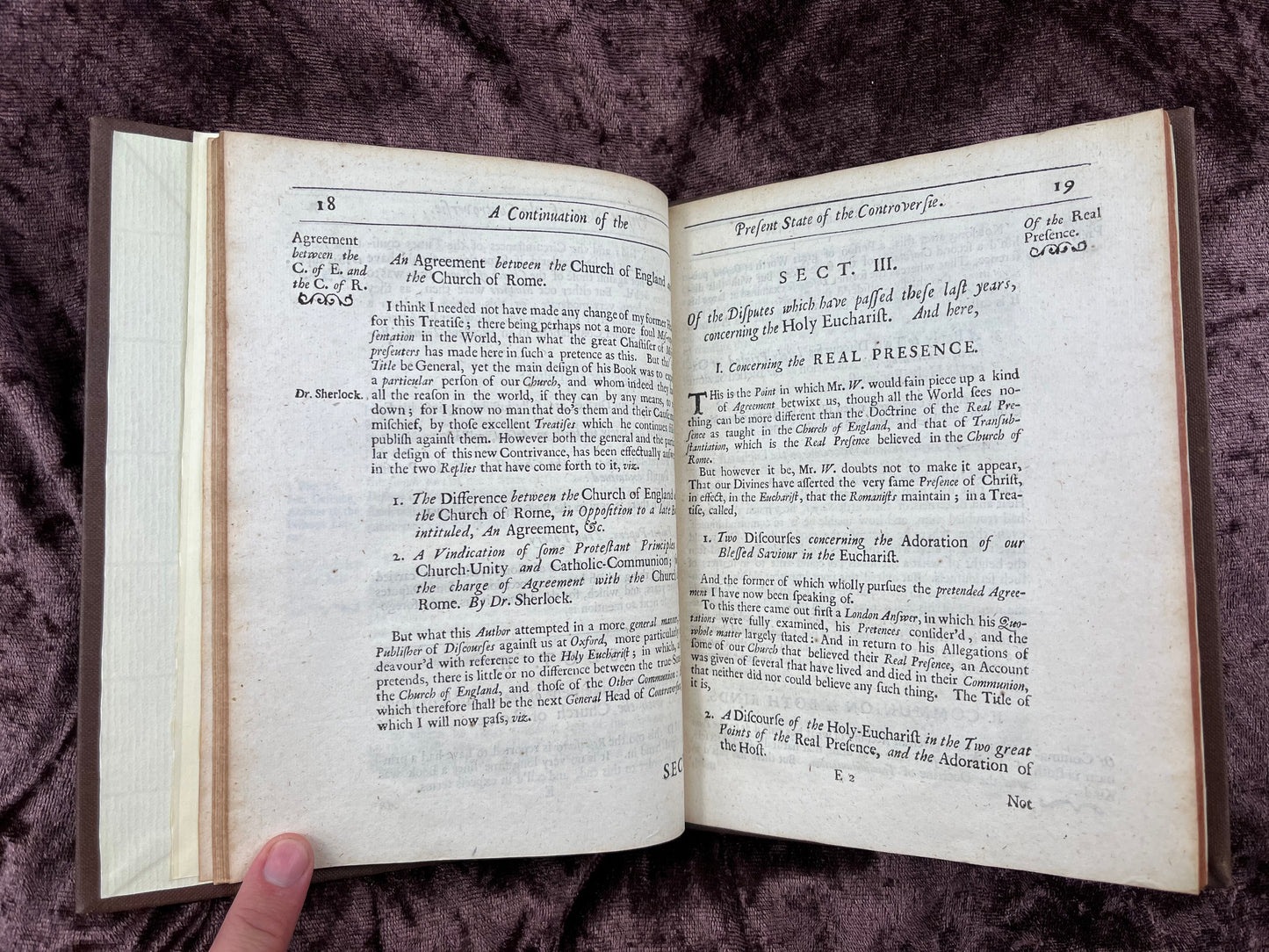 1688 Quarto First Edition Pamphlet A Continuation Of The Present State Of The Controversy Between The Church Of England And The Church Of Rome By William Wake Printed For Richard Chiswell