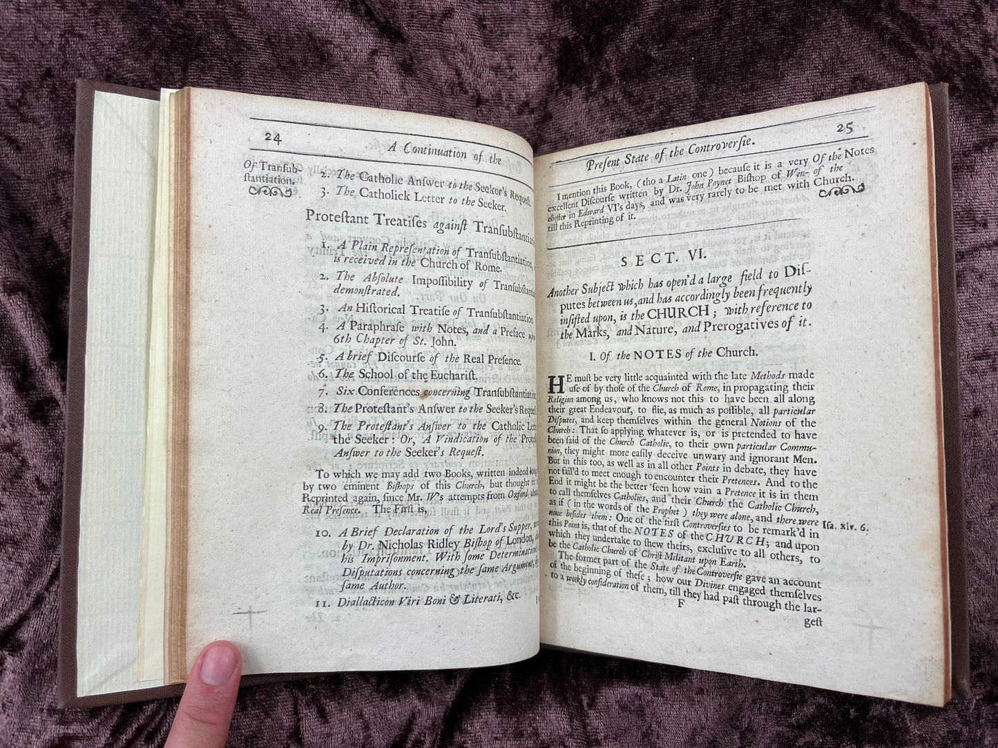 1688 Quarto First Edition Pamphlet A Continuation Of The Present State Of The Controversy Between The Church Of England And The Church Of Rome By William Wake Printed For Richard Chiswell