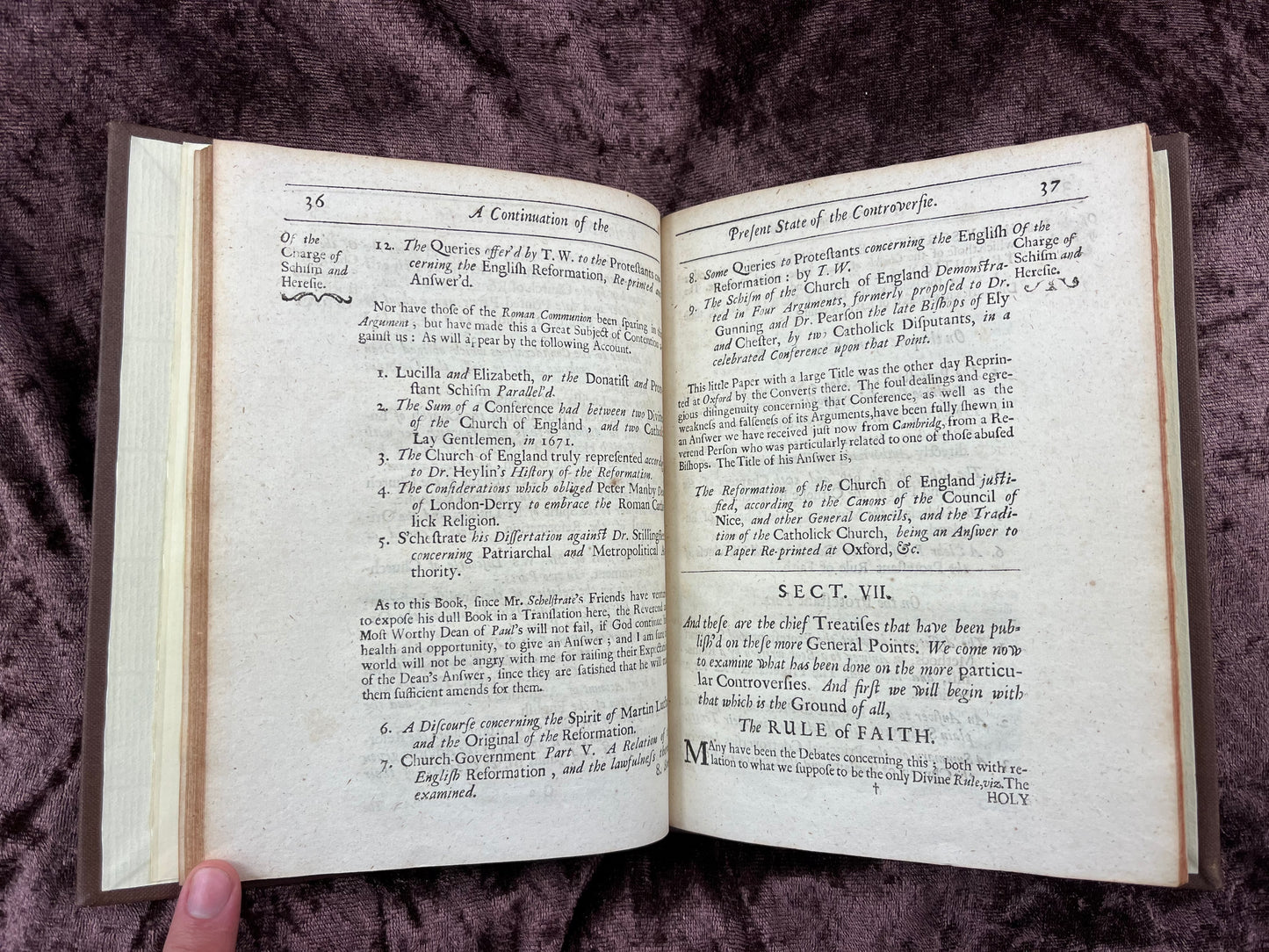 1688 Quarto First Edition Pamphlet A Continuation Of The Present State Of The Controversy Between The Church Of England And The Church Of Rome By William Wake Printed For Richard Chiswell