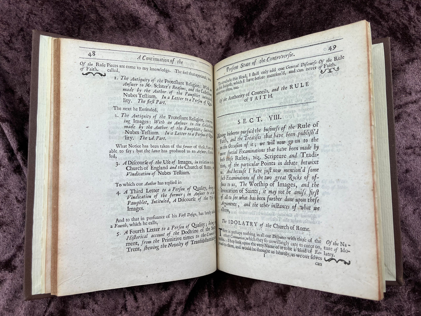 1688 Quarto First Edition Pamphlet A Continuation Of The Present State Of The Controversy Between The Church Of England And The Church Of Rome By William Wake Printed For Richard Chiswell