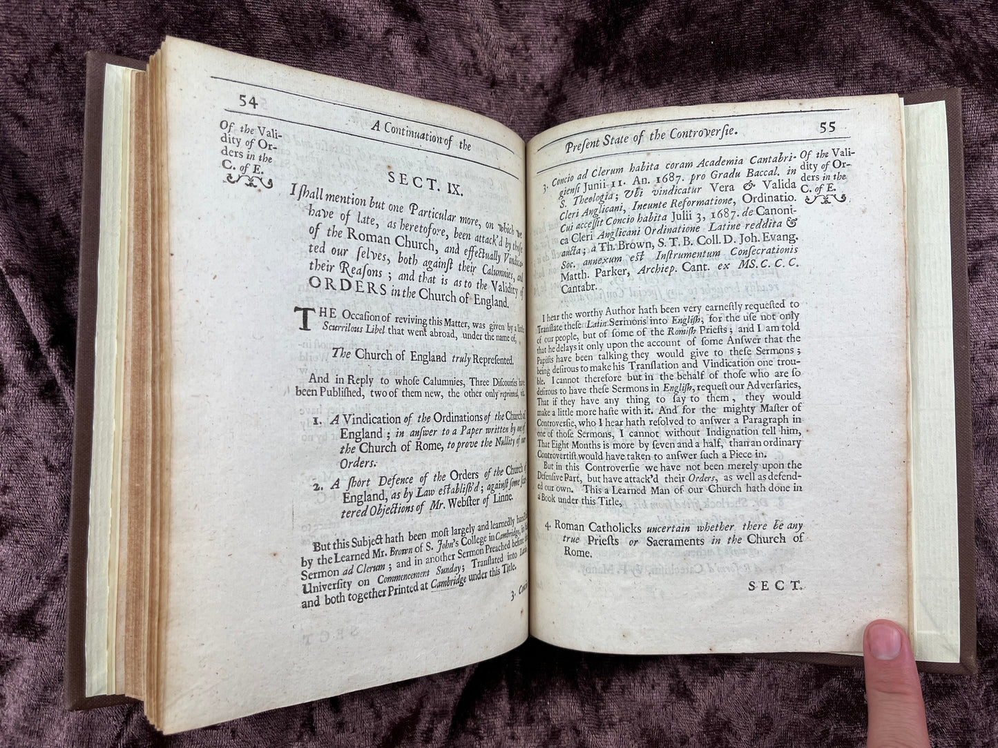 1688 Quarto First Edition Pamphlet A Continuation Of The Present State Of The Controversy Between The Church Of England And The Church Of Rome By William Wake Printed For Richard Chiswell