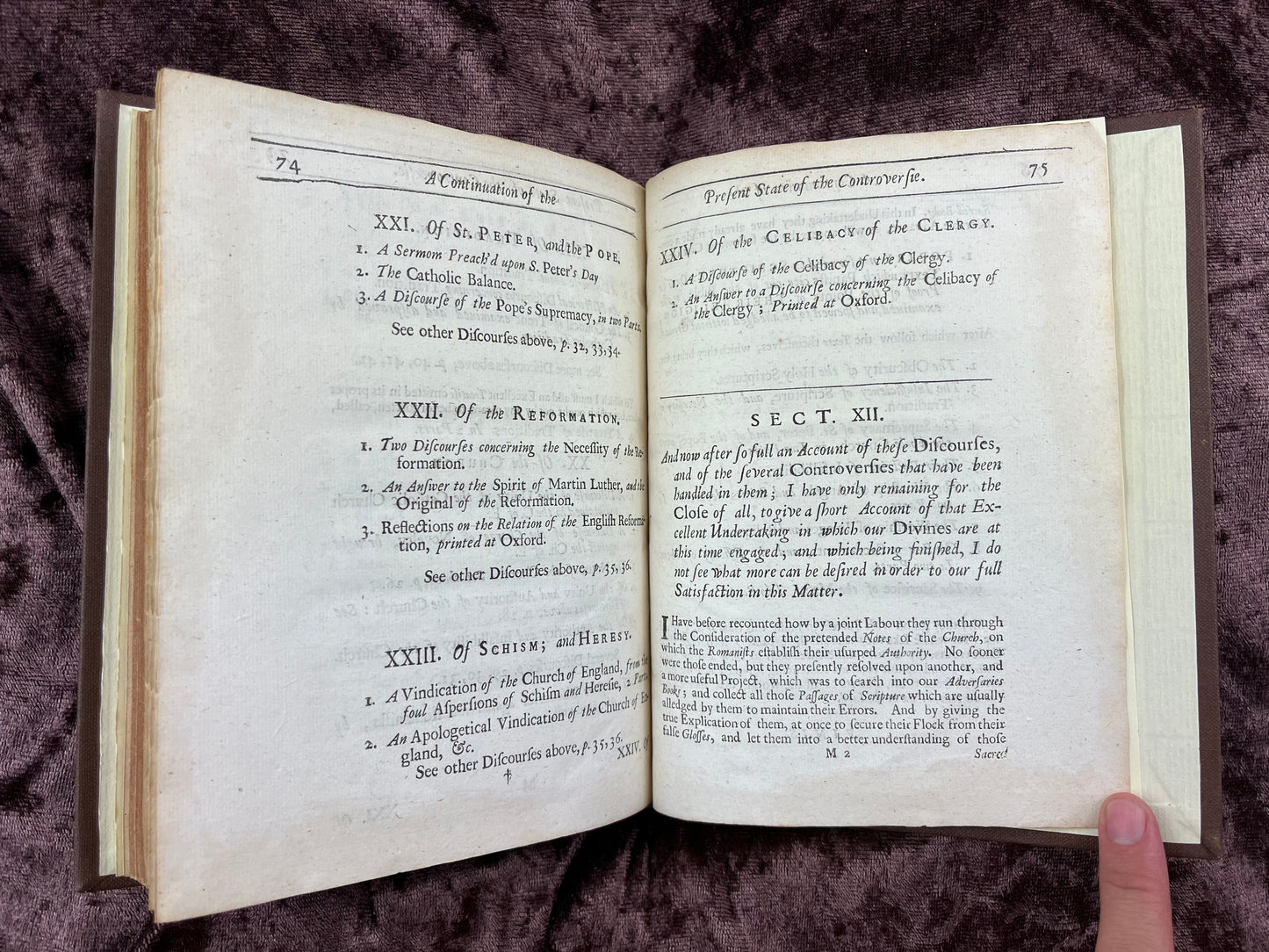 1688 Quarto First Edition Pamphlet A Continuation Of The Present State Of The Controversy Between The Church Of England And The Church Of Rome By William Wake Printed For Richard Chiswell