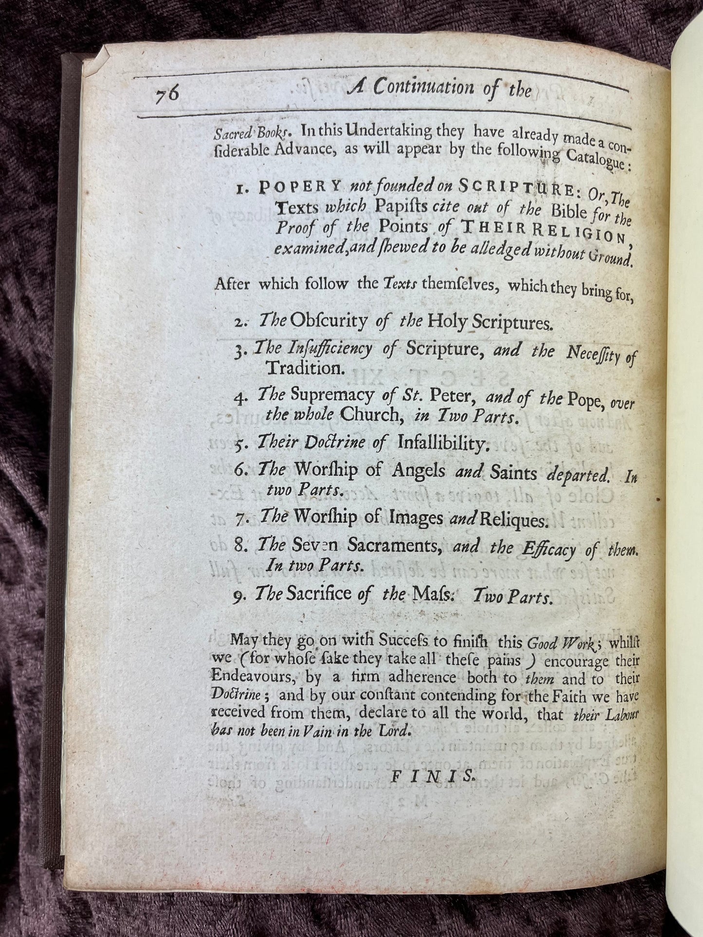 1688 Quarto First Edition Pamphlet A Continuation Of The Present State Of The Controversy Between The Church Of England And The Church Of Rome By William Wake Printed For Richard Chiswell