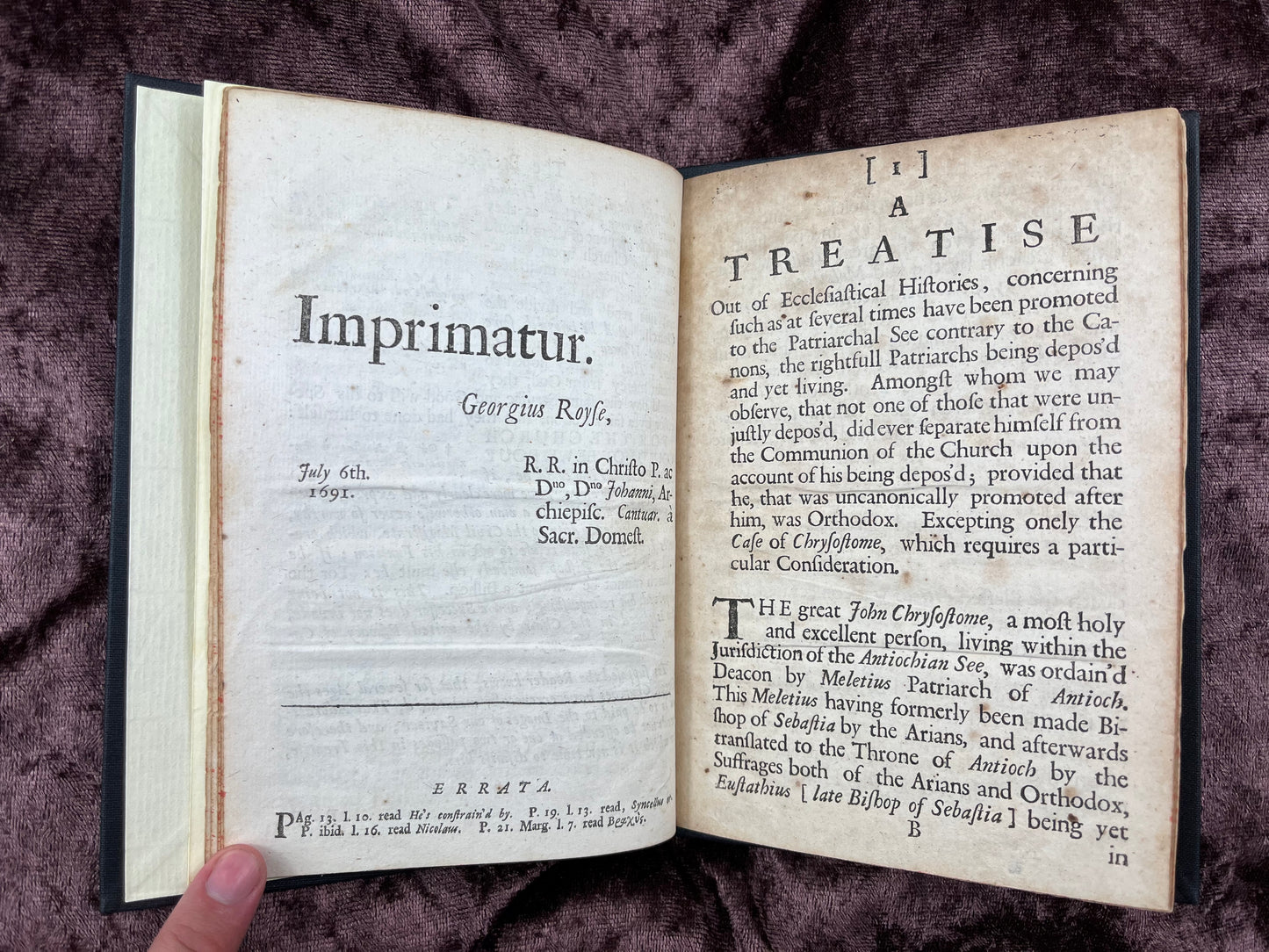1691 Quarto Pamphlet The Unreasonableness Of A Separation From The New Bishops Or A Treatise Out Of Ecclesiastical History By Humfrey Hody