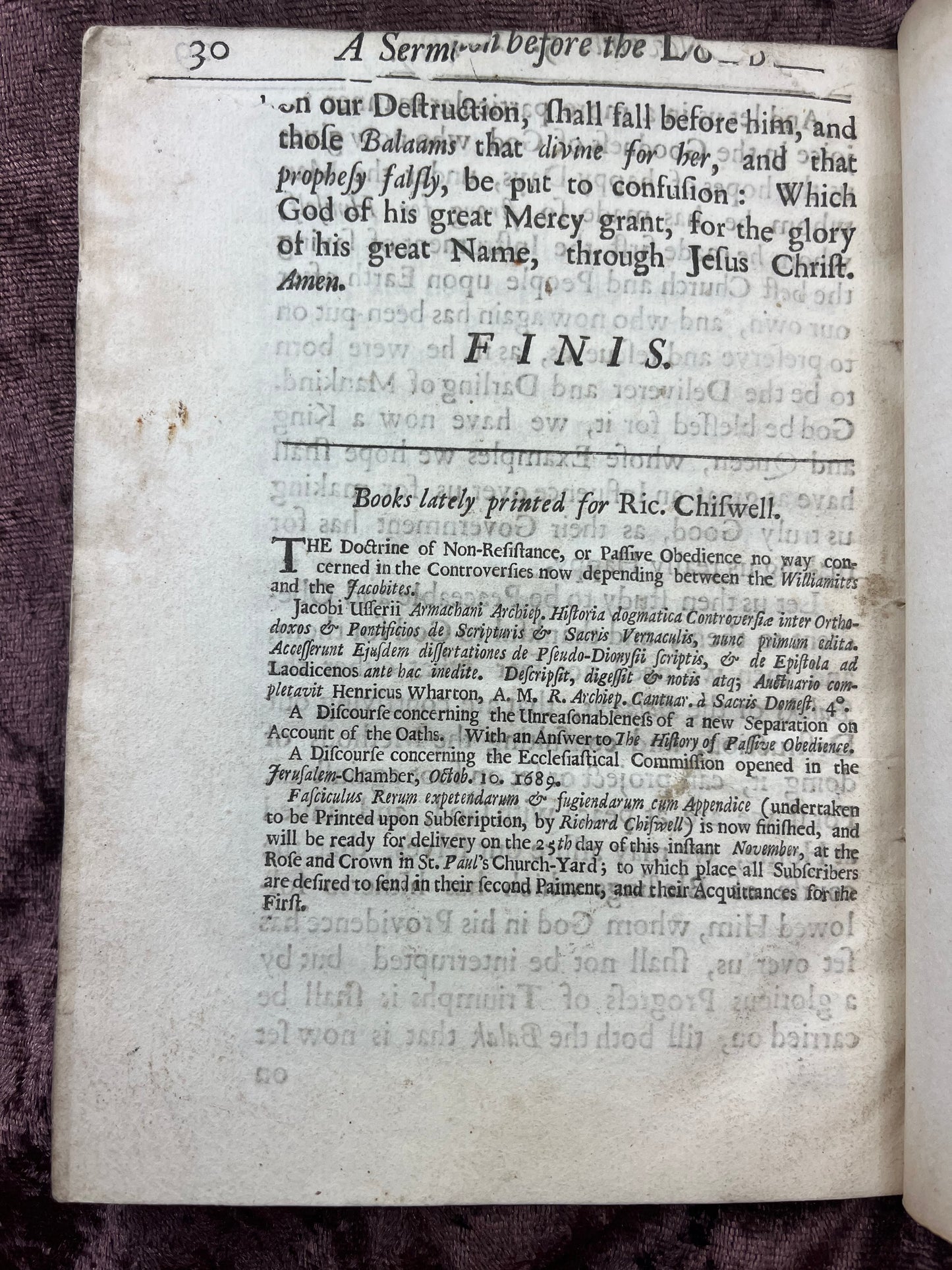 1689 Quarto Pamphlet Sermon Preached On Thanksgiving Day And On The Gun Powder Treason Day By Gilbert Burnet