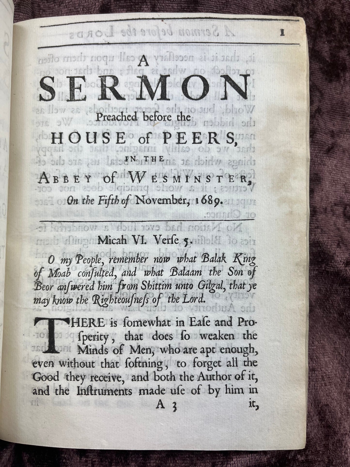 1689 Quarto Pamphlet Sermon Preached On Thanksgiving Day And On The Gun Powder Treason Day By Gilbert Burnet