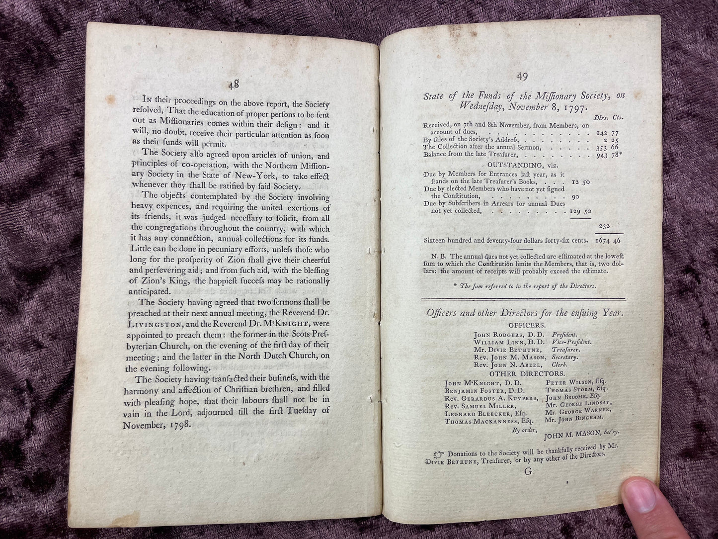 1797 Octavo First Edition Pamphlet Hope For The Heathen Sermon Preached In The Old Presbyterian Church Before The New York Missionary Society At Their Annual Meeting By John M. Mason