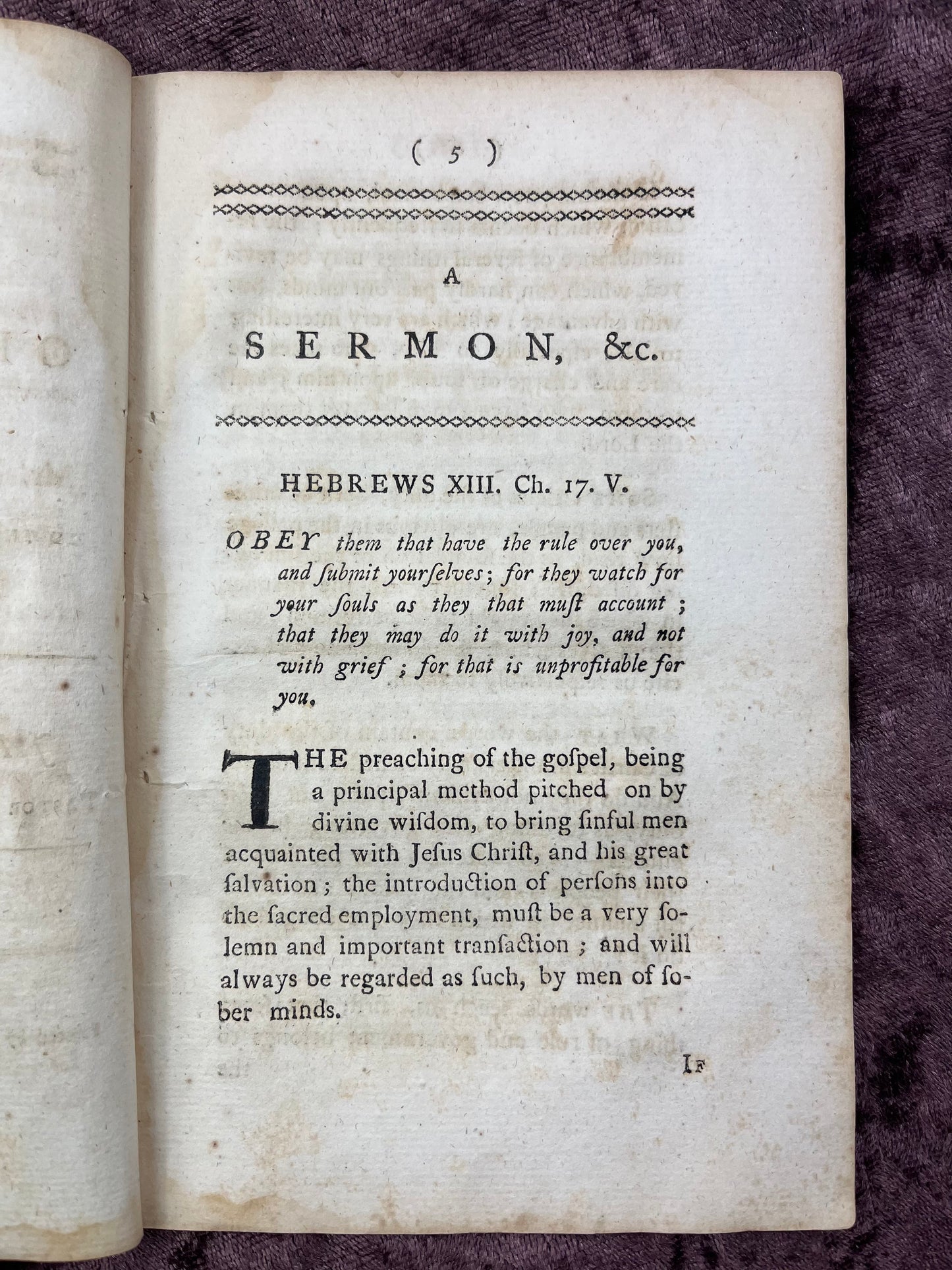 1764 Octavo Pamphlet Sermon Preached At The Ordination Of Reverend Mr. Edward Brooks To The Pastoral Care Of The Church In North Yarmouth By Jason Haven