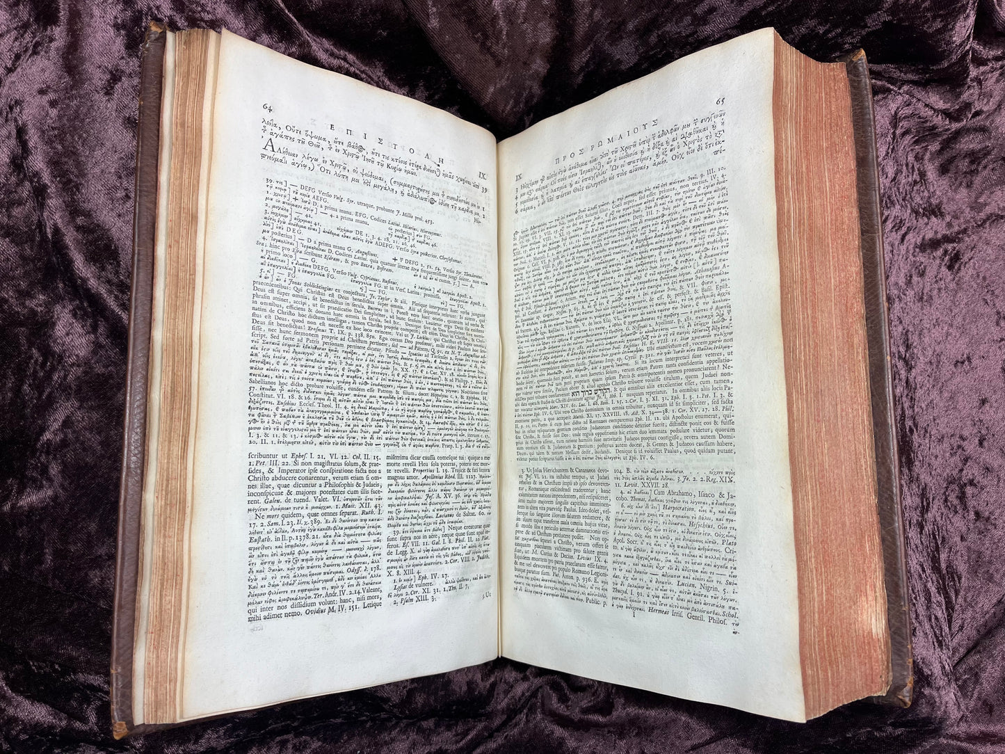 1752 Folio First Edition Greek New Testament With Robert Estiennes Text, Wettsteins Criticism, and a Syriac Version of Saint Clements Epistles