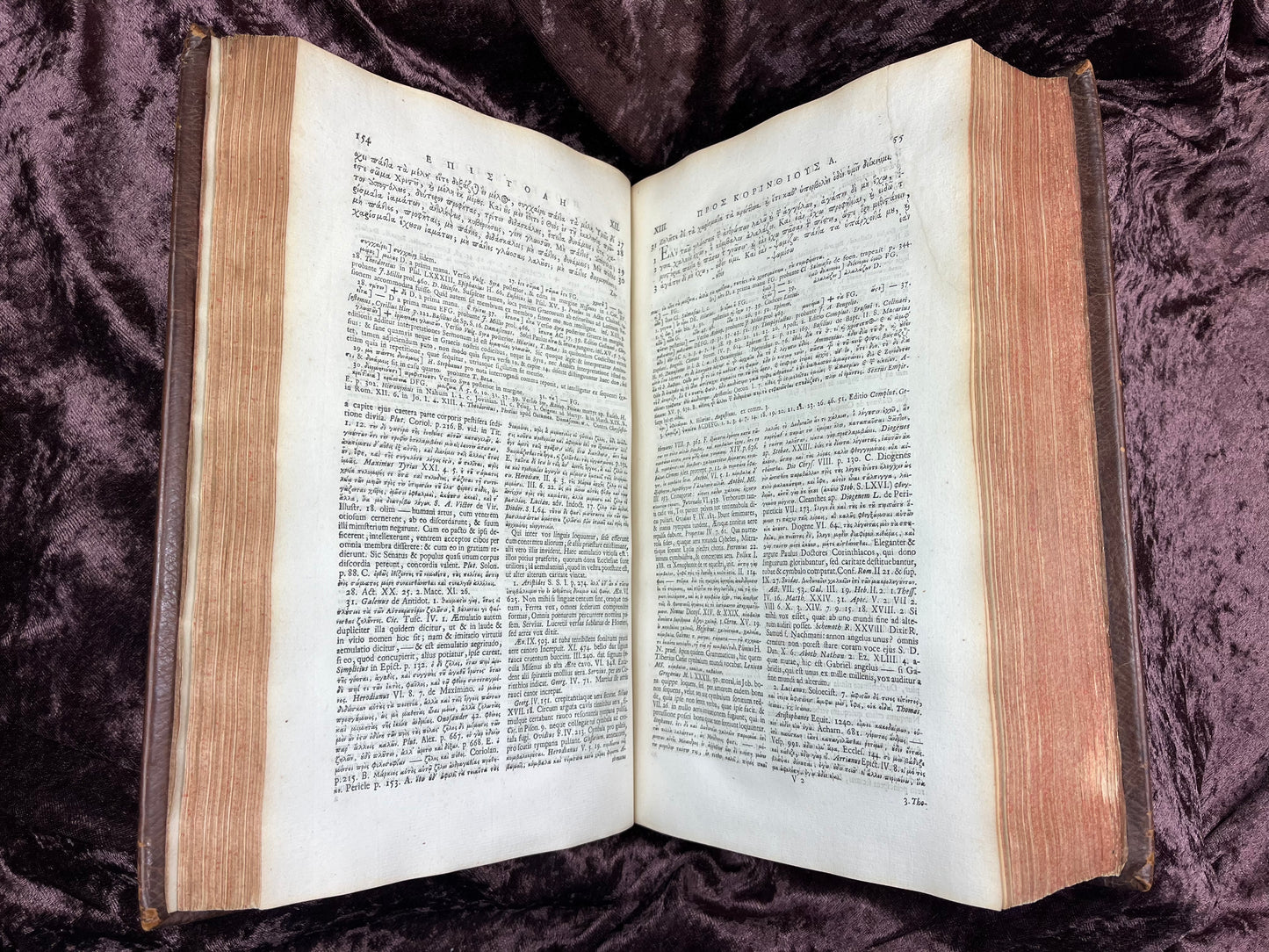 1752 Folio First Edition Greek New Testament With Robert Estiennes Text, Wettsteins Criticism, and a Syriac Version of Saint Clements Epistles