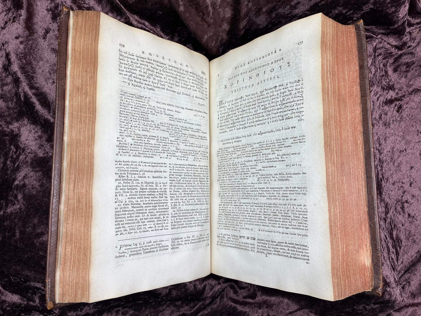 1752 Folio First Edition Greek New Testament With Robert Estiennes Text, Wettsteins Criticism, and a Syriac Version of Saint Clements Epistles