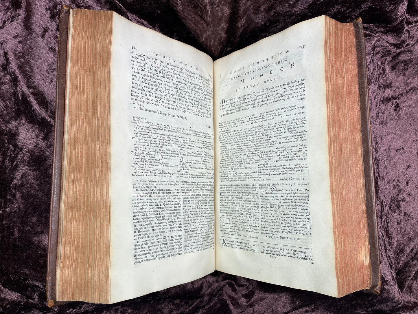 1752 Folio First Edition Greek New Testament With Robert Estiennes Text, Wettsteins Criticism, and a Syriac Version of Saint Clements Epistles