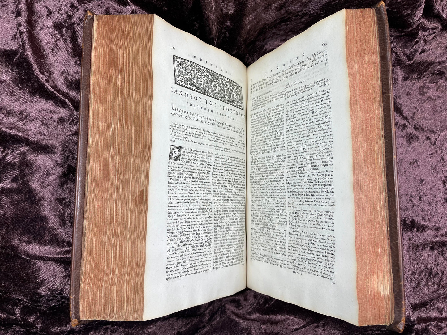 1752 Folio First Edition Greek New Testament With Robert Estiennes Text, Wettsteins Criticism, and a Syriac Version of Saint Clements Epistles