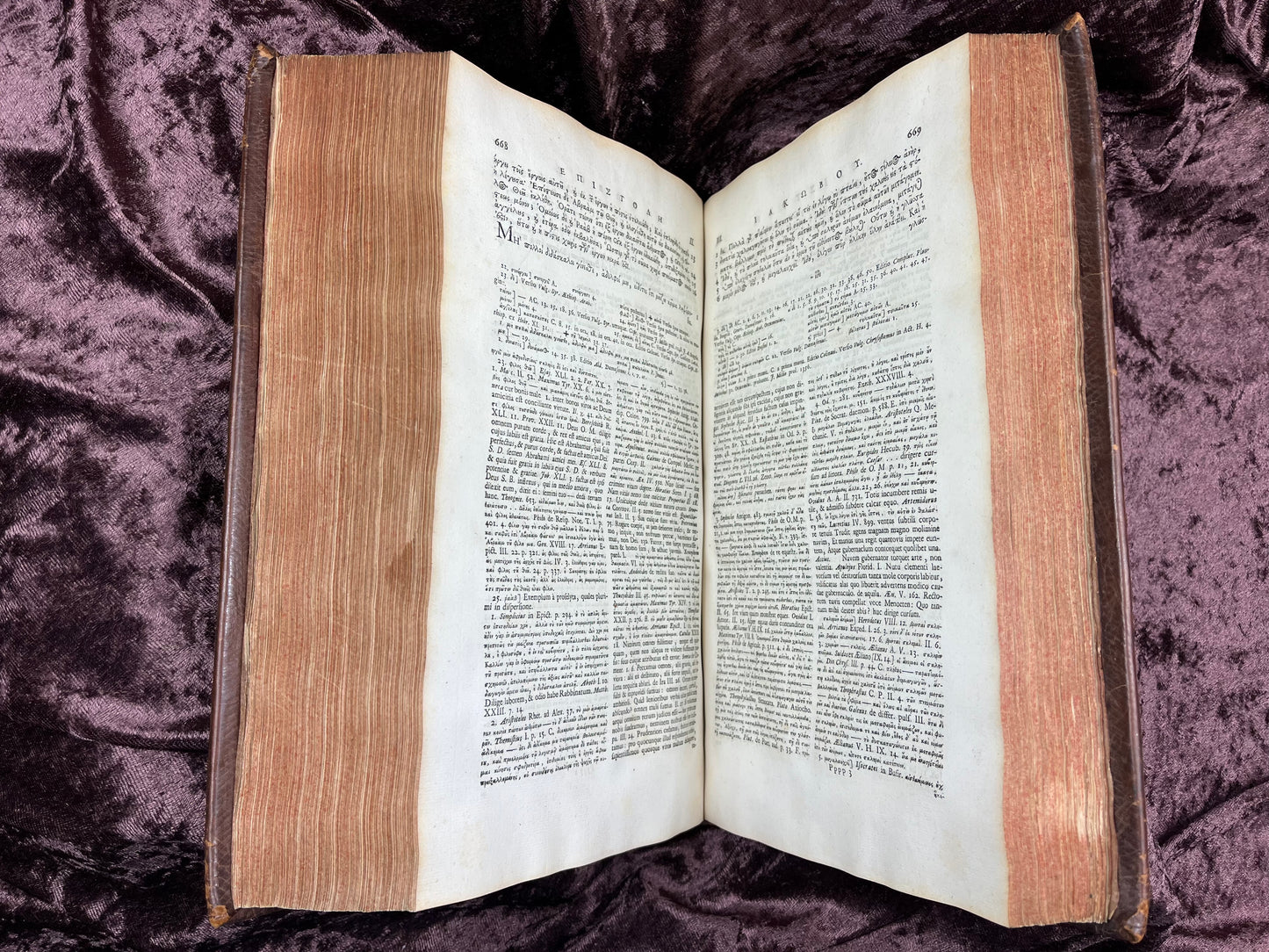 1752 Folio First Edition Greek New Testament With Robert Estiennes Text, Wettsteins Criticism, and a Syriac Version of Saint Clements Epistles