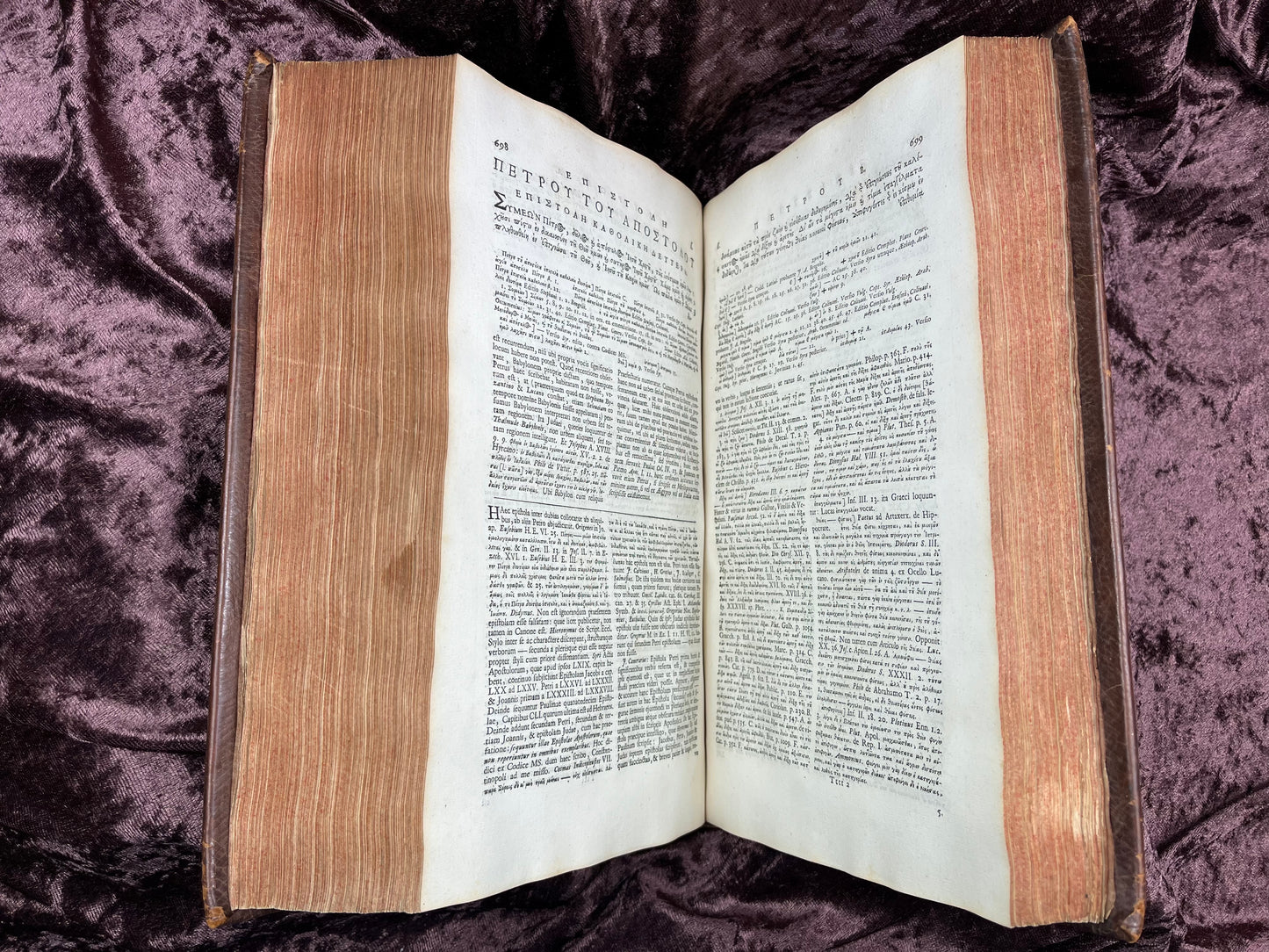 1752 Folio First Edition Greek New Testament With Robert Estiennes Text, Wettsteins Criticism, and a Syriac Version of Saint Clements Epistles