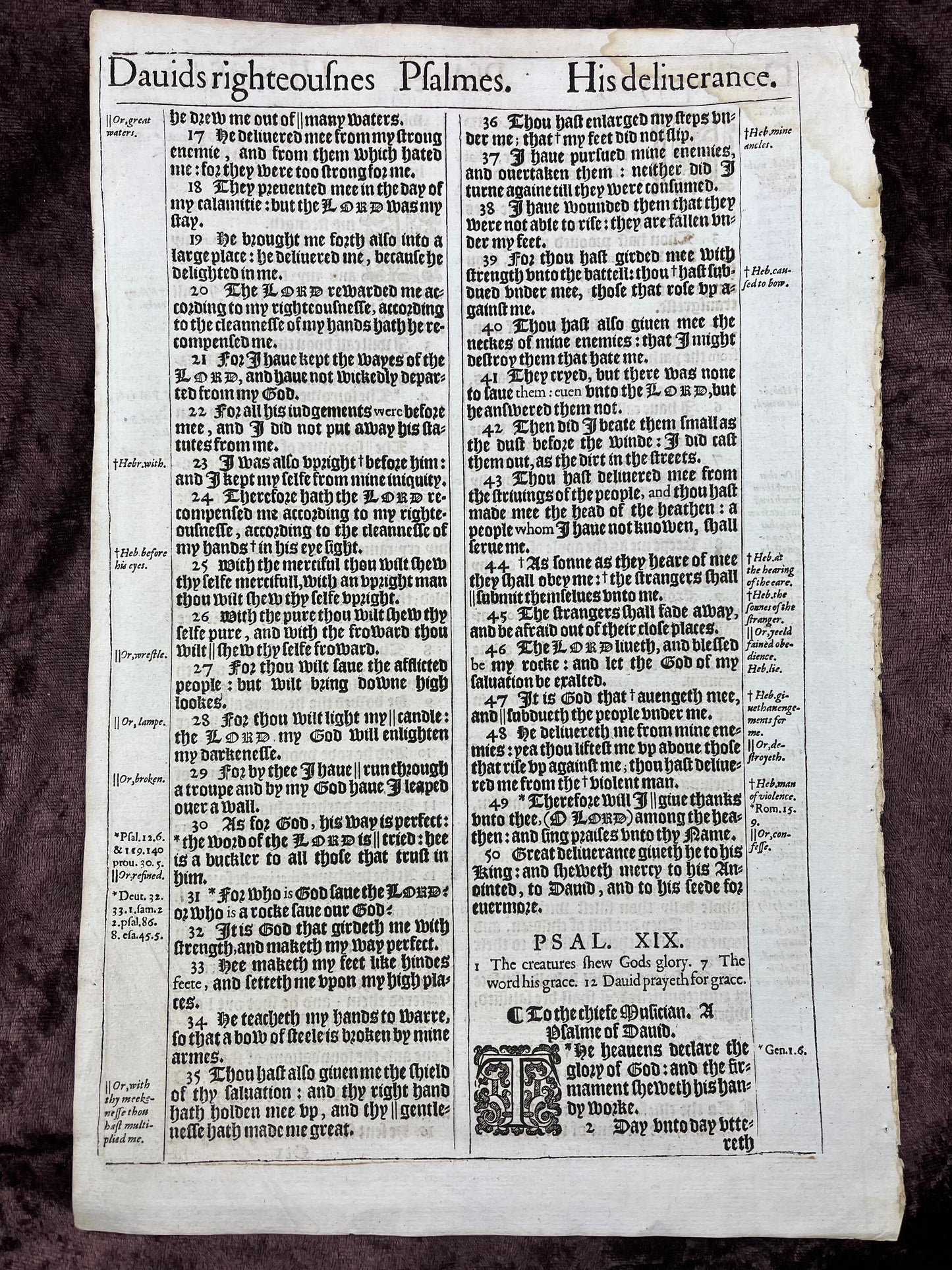 Folios From An Edition Of The King James Bible Book Of Psalms