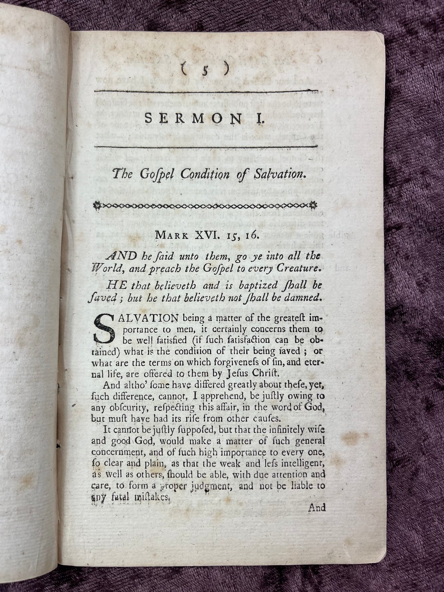 1769 Octavo First Edition Pamphlet Sermon On The Gospel Condition of Salvation And A Sermon On the Nature And Necessity Of The Father's Drawing Such As Come Unto Christ By John Tucker