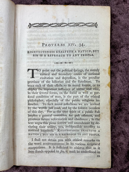 1798 Octavo Pamphlet Sermon By David Tappan-Likely Owned By Peter Oxenbridge Thacher Who Participated In Drafting The Massachusetts Constitution In 1780