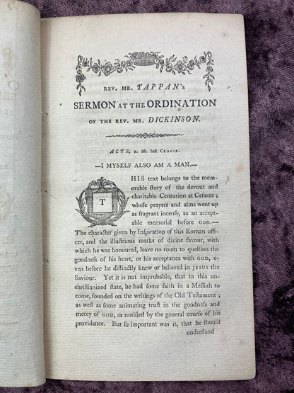 1789 Octavo First Edition Pamphlet Sermons By David Tappan, Amariah Frost, And David Kellogg-Likely Owned By Reverend Jacob Cushing