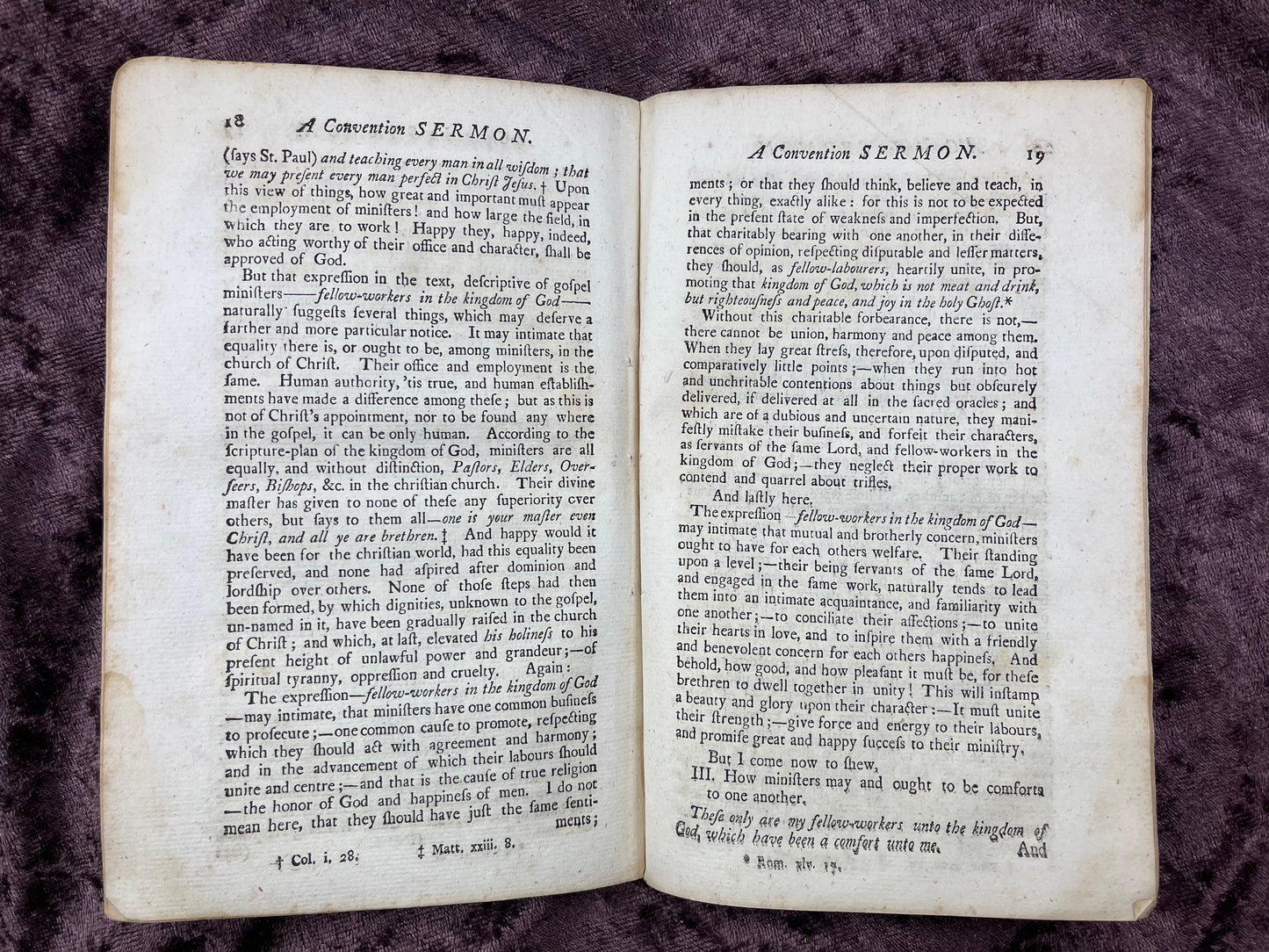 1768 Octavo First Edition Pamphlet Ministers Considered As Fellow Workers, Who Should Be Comforters To Each Other, In The Kingdom Of God By John Tucker