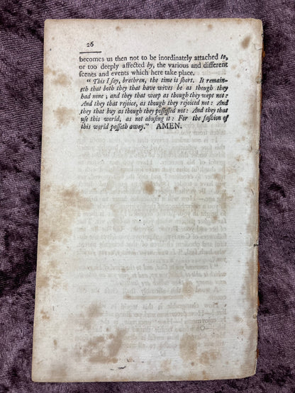 1792 Octavo Pamphlet On All The Works Of Christ In Creation And Providence Executed By Infinite Wisdom And Goodness Illustrated In A Sermon On The Death Of Mrs. Sarah Leavitt By John Emerson