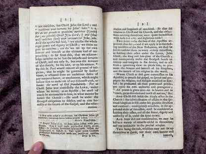 1785 Octavo First Edition Pamphlet On Christ Jesus The LORD Under Whom Ministers Serve In The Christian Church, A Sermon Preached At The Ordination Of Rev. John Foster By His Brother Joel Foster