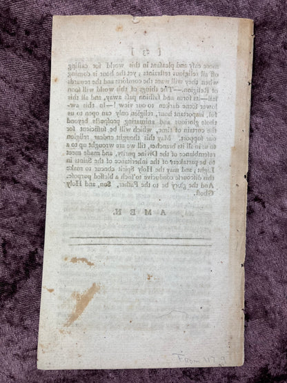 1785 Octavo First Edition Pamphlet On Christ Jesus The LORD Under Whom Ministers Serve In The Christian Church, A Sermon Preached At The Ordination Of Rev. John Foster By His Brother Joel Foster