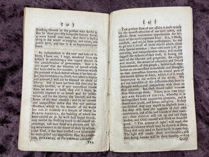 1784 Octavo First Edition Pamphlet Sermon Before Gov. John Hancock; Lt. Gov. Thomas Cushing; Honorable Council, Senate, And House Of Representatives Day Of The General Election By Moses Hemmenway