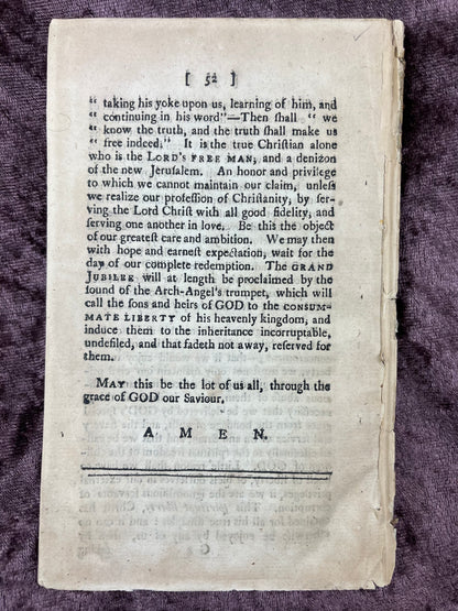 1784 Octavo First Edition Pamphlet Sermon Before Gov. John Hancock; Lt. Gov. Thomas Cushing; Honorable Council, Senate, And House Of Representatives Day Of The General Election By Moses Hemmenway