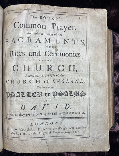 1769 Quarto First Edition King James Bible Printed In Oxford University And Edited By Dr. Benjamin Blayney-Bound With The Book Of Common Prayer And Concordance