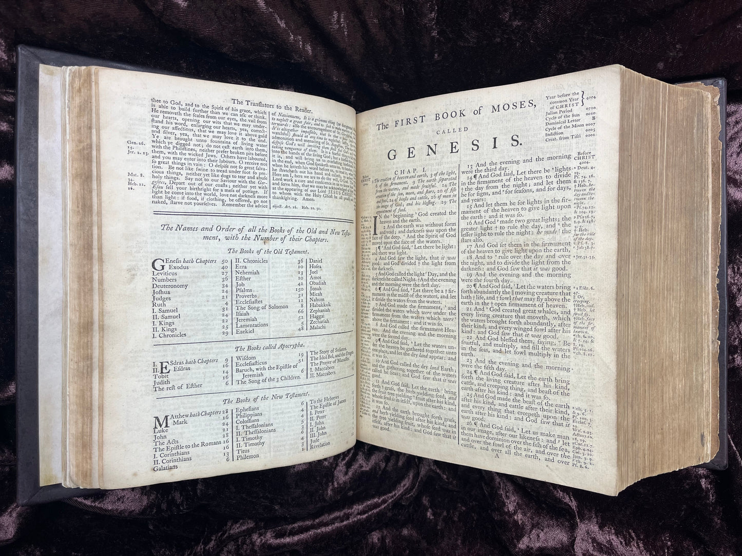 1769 Quarto First Edition King James Bible Printed In Oxford University And Edited By Dr. Benjamin Blayney-Bound With The Book Of Common Prayer And Concordance