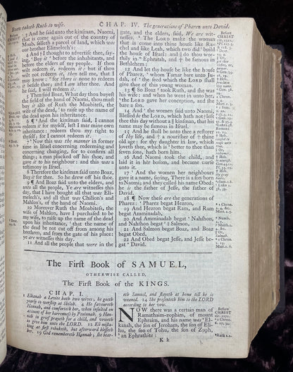 1769 Quarto First Edition King James Bible Printed In Oxford University And Edited By Dr. Benjamin Blayney-Bound With The Book Of Common Prayer And Concordance