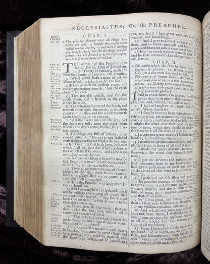 1769 Quarto First Edition King James Bible Printed In Oxford University And Edited By Dr. Benjamin Blayney-Bound With The Book Of Common Prayer And Concordance