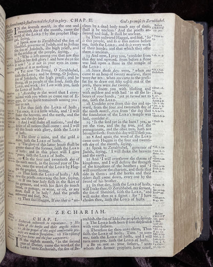 1769 Quarto First Edition King James Bible Printed In Oxford University And Edited By Dr. Benjamin Blayney-Bound With The Book Of Common Prayer And Concordance