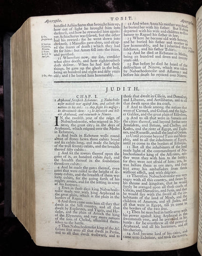 1769 Quarto First Edition King James Bible Printed In Oxford University And Edited By Dr. Benjamin Blayney-Bound With The Book Of Common Prayer And Concordance