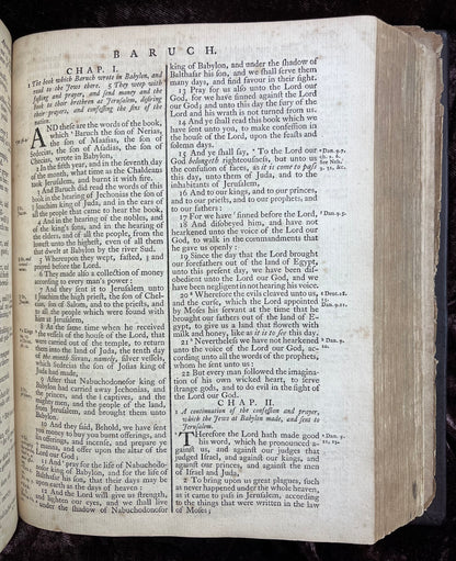 1769 Quarto First Edition King James Bible Printed In Oxford University And Edited By Dr. Benjamin Blayney-Bound With The Book Of Common Prayer And Concordance