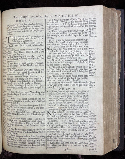 1769 Quarto First Edition King James Bible Printed In Oxford University And Edited By Dr. Benjamin Blayney-Bound With The Book Of Common Prayer And Concordance