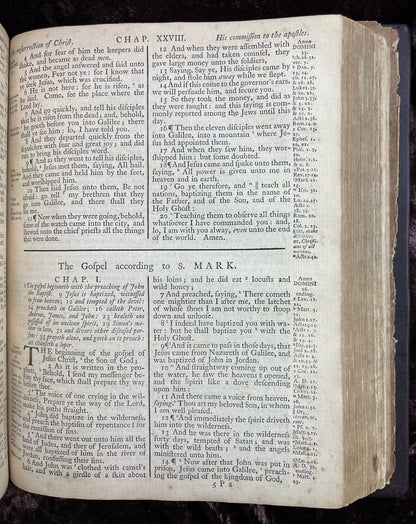 1769 Quarto First Edition King James Bible Printed In Oxford University And Edited By Dr. Benjamin Blayney-Bound With The Book Of Common Prayer And Concordance