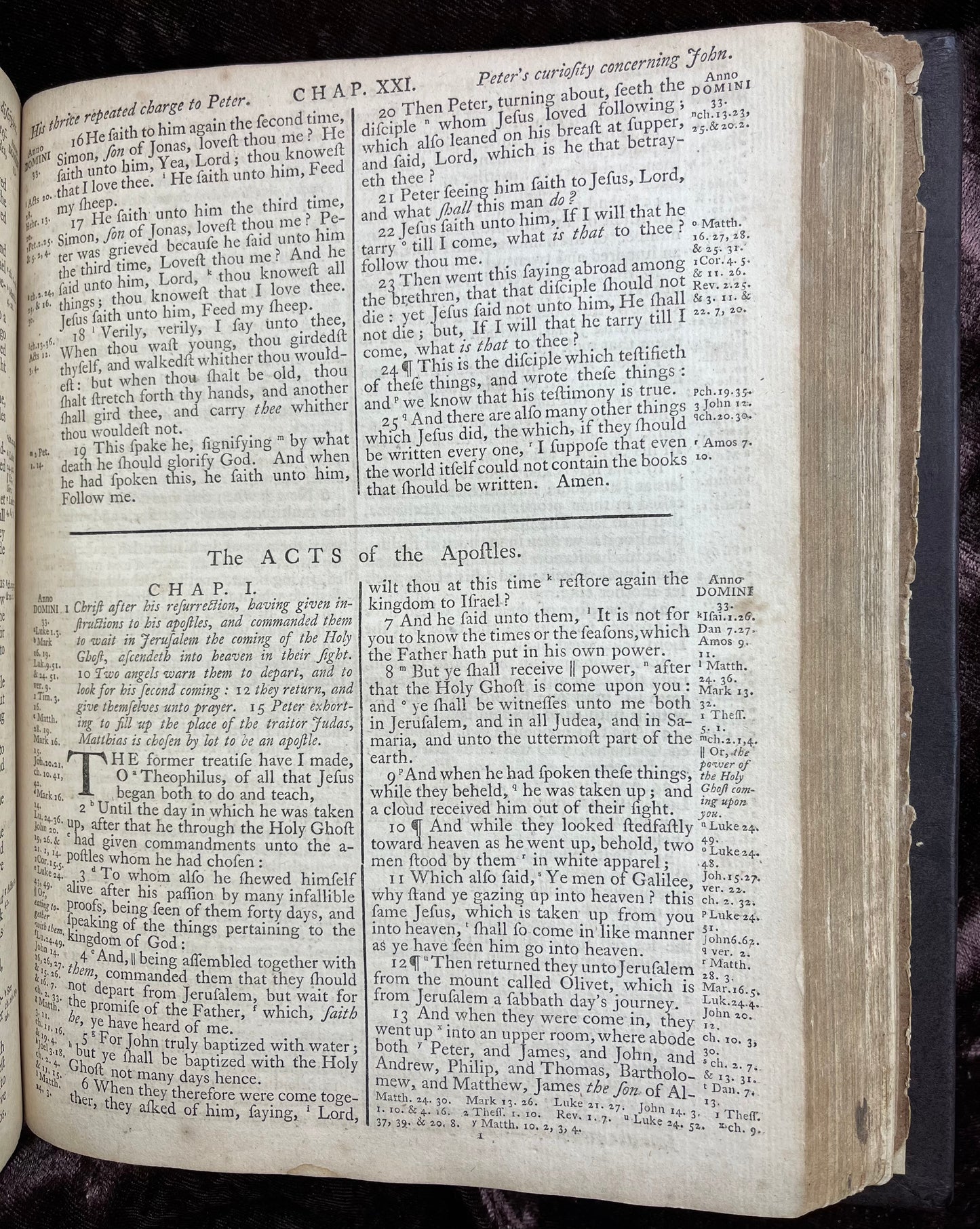 1769 Quarto First Edition King James Bible Printed In Oxford University And Edited By Dr. Benjamin Blayney-Bound With The Book Of Common Prayer And Concordance