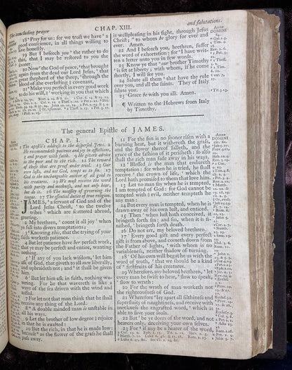 1769 Quarto First Edition King James Bible Printed In Oxford University And Edited By Dr. Benjamin Blayney-Bound With The Book Of Common Prayer And Concordance