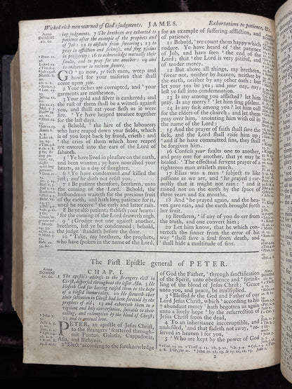 1769 Quarto First Edition King James Bible Printed In Oxford University And Edited By Dr. Benjamin Blayney-Bound With The Book Of Common Prayer And Concordance