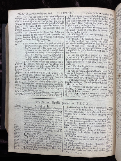 1769 Quarto First Edition King James Bible Printed In Oxford University And Edited By Dr. Benjamin Blayney-Bound With The Book Of Common Prayer And Concordance