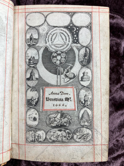 1660 Octavo King James Bible Printed By Henry Hills And John Field Which Marked The Restoration Period-Bound With 144 Extra Illustrations