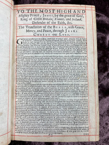 1660 Octavo King James Bible Printed By Henry Hills And John Field Which Marked The Restoration Period-Bound With 144 Extra Illustrations