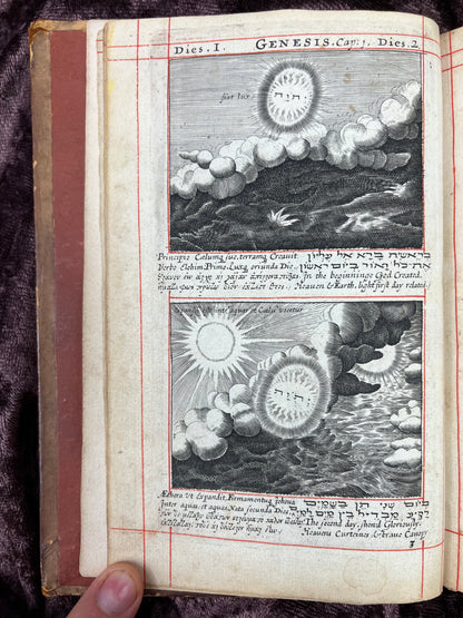 1660 Octavo King James Bible Printed By Henry Hills And John Field Which Marked The Restoration Period-Bound With 144 Extra Illustrations