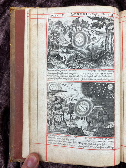 1660 Octavo King James Bible Printed By Henry Hills And John Field Which Marked The Restoration Period-Bound With 144 Extra Illustrations