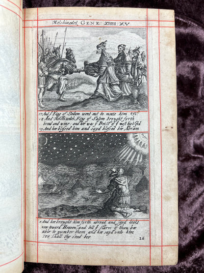 1660 Octavo King James Bible Printed By Henry Hills And John Field Which Marked The Restoration Period-Bound With 144 Extra Illustrations