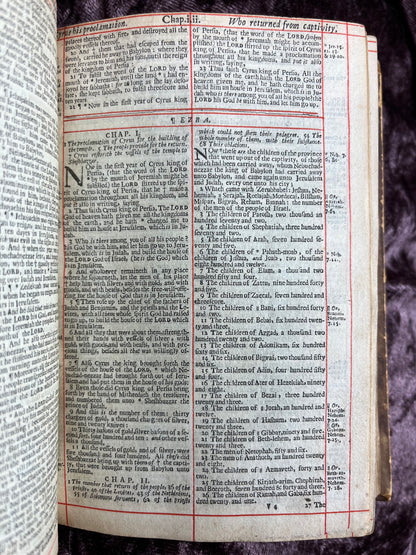 1660 Octavo King James Bible Printed By Henry Hills And John Field Which Marked The Restoration Period-Bound With 144 Extra Illustrations