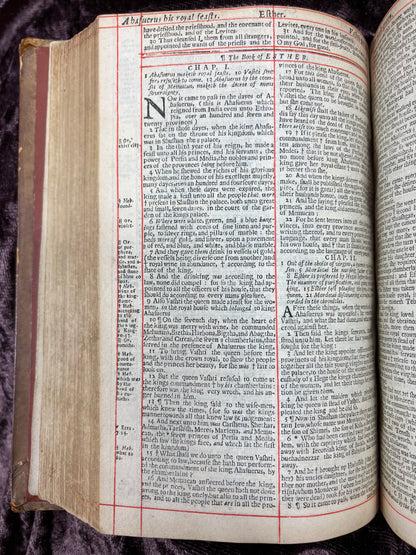 1660 Octavo King James Bible Printed By Henry Hills And John Field Which Marked The Restoration Period-Bound With 144 Extra Illustrations