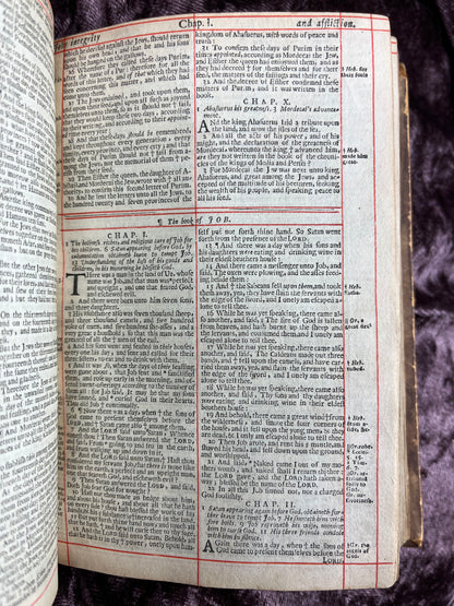 1660 Octavo King James Bible Printed By Henry Hills And John Field Which Marked The Restoration Period-Bound With 144 Extra Illustrations